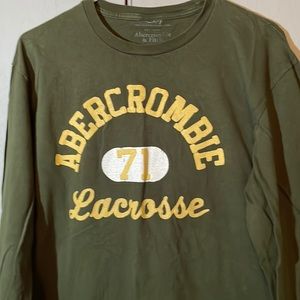 Abercrombie & Fitch Men’s Green Long Sleeve Shirt Sz Large Lacrosse
